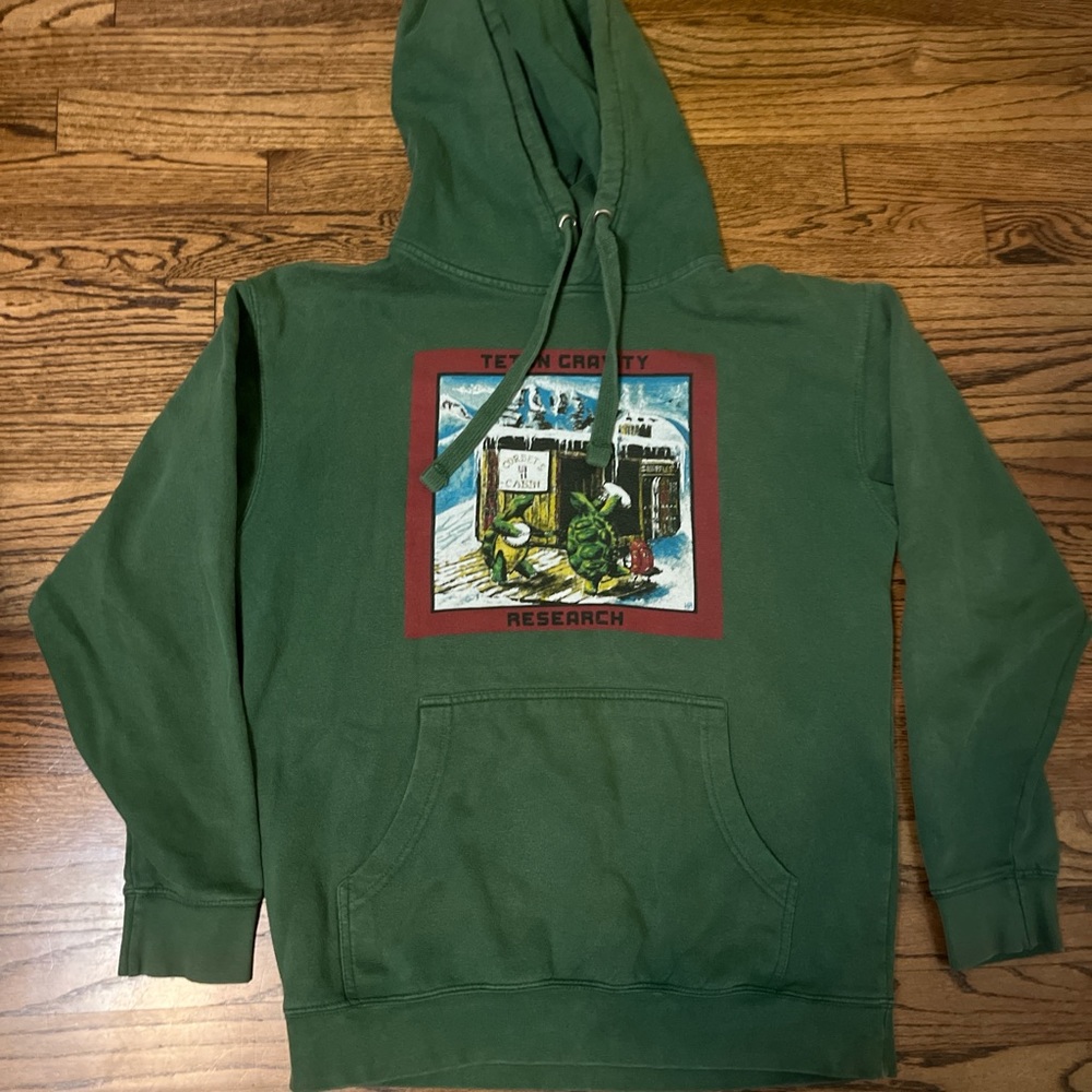green hoodie